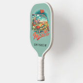 Retro-reiskaart van de staat Nebraska Pickleball Paddle (Links)