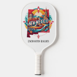 Retro Reiskaart van de staat New Mexico Pickleball Paddle