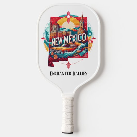 Retro Reiskaart van de staat New Mexico Pickleball Paddle (Achterkant)