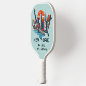 Retro Reiskaart van de staat New York Pickleball Paddle (Links)