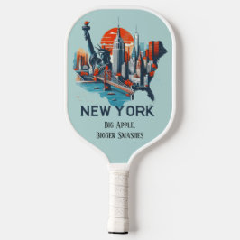 Retro Reiskaart van de staat New York Pickleball Paddle