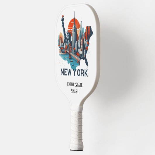 Retro Reiskaart van de staat New York Pickleball Paddle (Links)