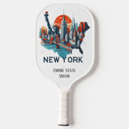 Retro Reiskaart van de staat New York Pickleball Paddle