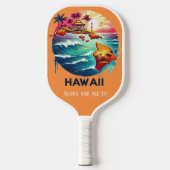 Retro reiskaart van Hawaï Pickleball Paddle (Voorkant)