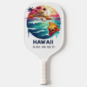 Retro reiskaart van Hawaï Pickleball Paddle (Voorkant)