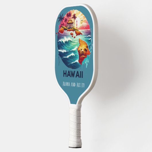 Retro reiskaart van Hawaï Pickleball Paddle (Links)