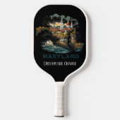 Retro Reiskaart van Maryland State Pickleball Paddle (Achterkant)