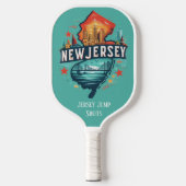 Retro Reiskaart van New Jersey State Pickleball Paddle (Voorkant)