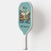 Retro Reiskaart van Pennsylvania State Pickleball Paddle (Links)