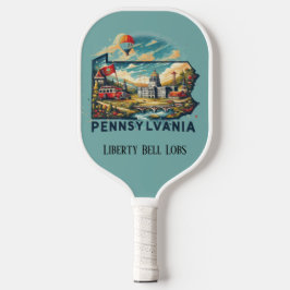 Retro Reiskaart van Pennsylvania State Pickleball Paddle