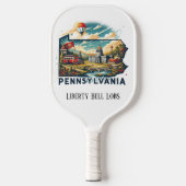 Retro Reiskaart van Pennsylvania State Pickleball Paddle (Voorkant)