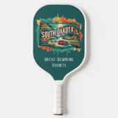 Retro Reiskaart van South Dakota State Pickleball Paddle (Achterkant)