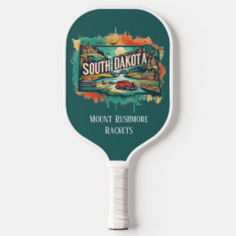 Retro Reiskaart van South Dakota State Pickleball Paddle