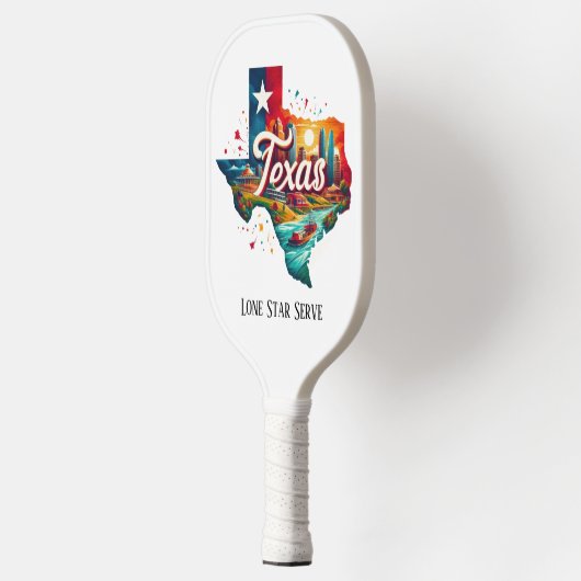 Retro Reiskaart van Texas State Pickleball Paddle (Links)