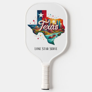 Retro Reiskaart van Texas State Pickleball Paddle