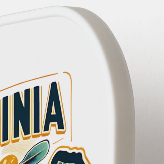 Retro Reiskaart van West Virginia State Pickleball Paddle (Links Detail)