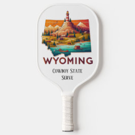 Retro Reiskaart van Wyoming State Pickleball Paddle