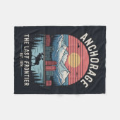 Retro Reisposter Anchorage Alaska Illustratie Fleece Deken (Voorkant (Horizontaal))
