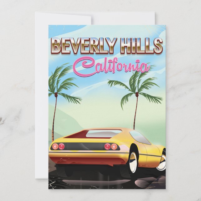 Retro-reisposter Beverly Hills California (Voorkant)