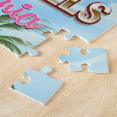 Retro-reisposter Beverly Hills California Legpuzzel (Zijkant)