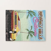 Retro-reisposter Beverly Hills California Legpuzzel (Horizontaal)