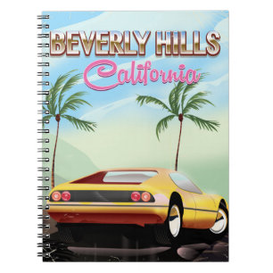Retro reisposter Beverly Hills California Notitieboek