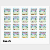 Retro-reisposter Beverly Hills California Vierkante Sticker (Vel)
