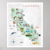 Retro Reisposter | Californië Poster (Voorkant)