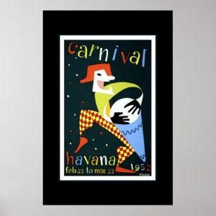 Retro reisposter Carnaval Cuba Havana Poster