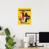 Retro reisposter Chicago Poster (Thuiskantoor)