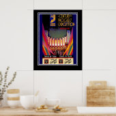 Retro Reisposter Chicago Trein Grote Maat Poster (Keuken)