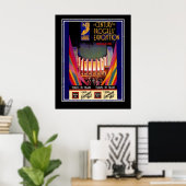 Retro Reisposter Chicago Trein Grote Maat Poster (Thuiskantoor)