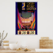 Retro reisposter Chicago Trein Reisposter Poster (Keuken)