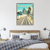 Retro Reisposter - Copacabana Beach Canvas Afdruk (Insitu (Slaapkamer))