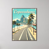 Retro Reisposter - Copacabana Beach Canvas Afdruk (Voorkant)