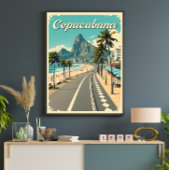  Retro Reisposter - Copacabana Beach Poster