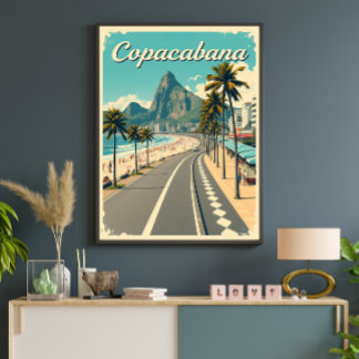  Retro Reisposter - Copacabana Beach Poster
