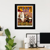 Retro reisposter Fiestas Havana Cuba Grote Poster (Thuiskantoor)