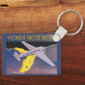 Retro reisposter, Florida vanuit de lucht vliegtui Sleutelhanger (Voorkant)