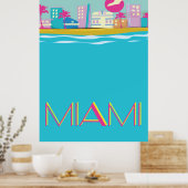 Retro reisposter Miami jaren 80 Poster (Keuken)