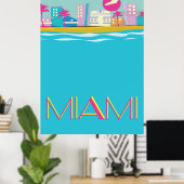 Retro reisposter Miami jaren 80 Poster (Thuiskantoor)