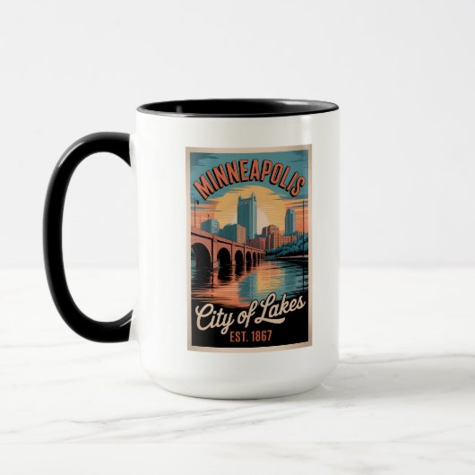 Retro Reisposter Minneapolis Minnesota Mok (Links)