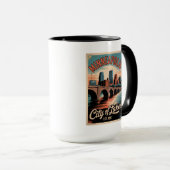 Retro Reisposter Minneapolis Minnesota Mok (Voorkant rechts)