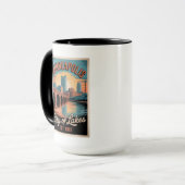 Retro Reisposter Minneapolis Minnesota Mok (Voorkant links)