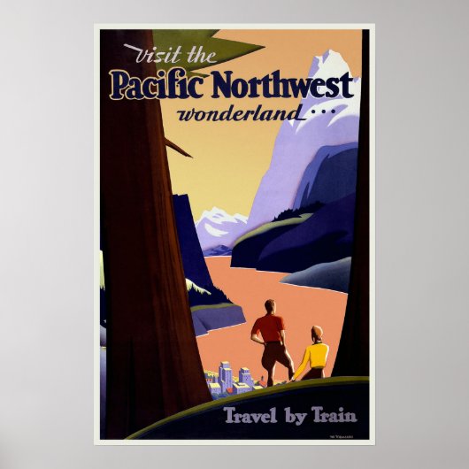 Retro reisposter Pacific Northwest Poster (Voorkant)