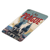 Retro reisposter Praag, Tsjechië Magneet (Linkerzijde)