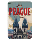 Retro reisposter Praag, Tsjechië Magneet (Verticaal)