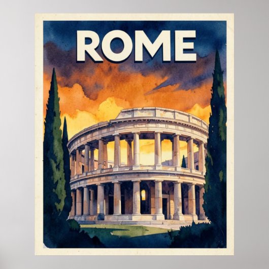 Retro reisposter Rome Poster (Voorkant)