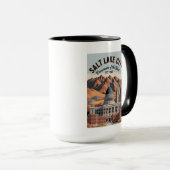 Retro Reisposter Salt Lake City Utah Mok (Voorkant rechts)