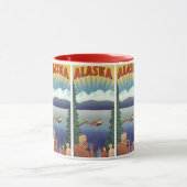 Retro Reisposter, Schitterend Alaskalandschap Mok (Midden)